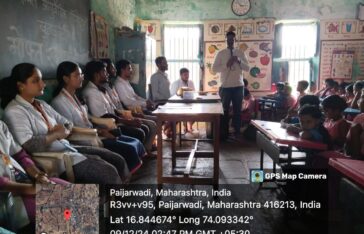 Kriya Sharir Department organised a free Blood Group checkup camp at ZP School, Paijarwadi